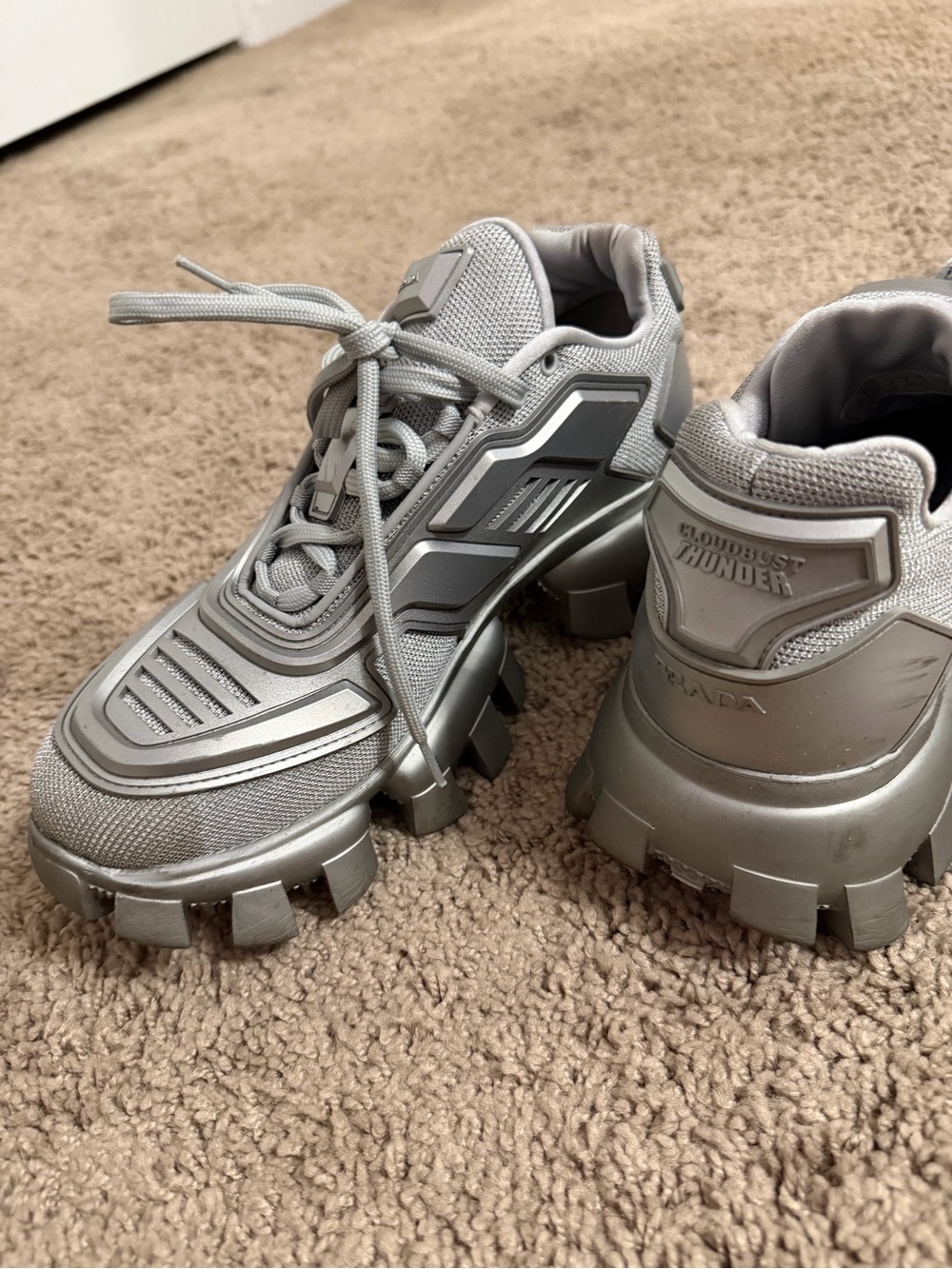 Prada Silver Men’s Sneakers - Picture 2 of 7